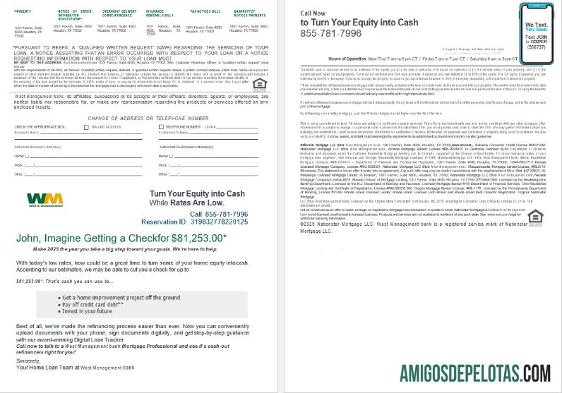 Extrato de empréstimo hipotecário do USA Waste Management Bank em formatos Word e PDF, 4 páginas 3 4 modelo